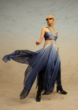 Silk Chiffon Cut-Out Maxi Dress