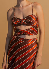 Acapulco Asymmetric Silk Midi Skirt