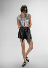 Aiden Studded Cropped Leather Vest