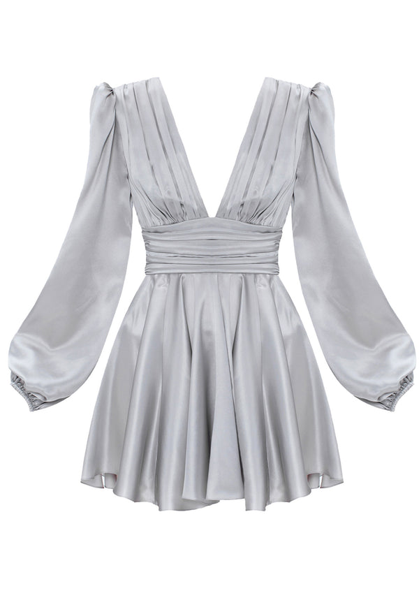 YVON - Muscari Tie-Front Silk Midi Dress – MADAMVOYAGE