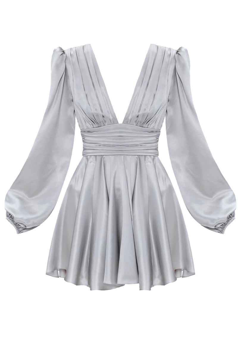 silk v neck mini dress YVON
