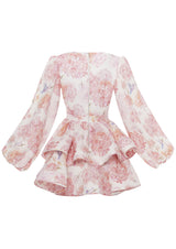 Anemone Deep V-Neck  Linen Mini Dress