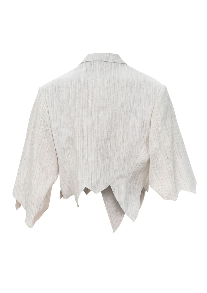 Asymmetric Cropped Oversized Cotton Suit Jacket