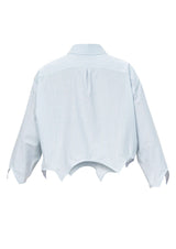 Asymmetric Cropped Cotton Shirt