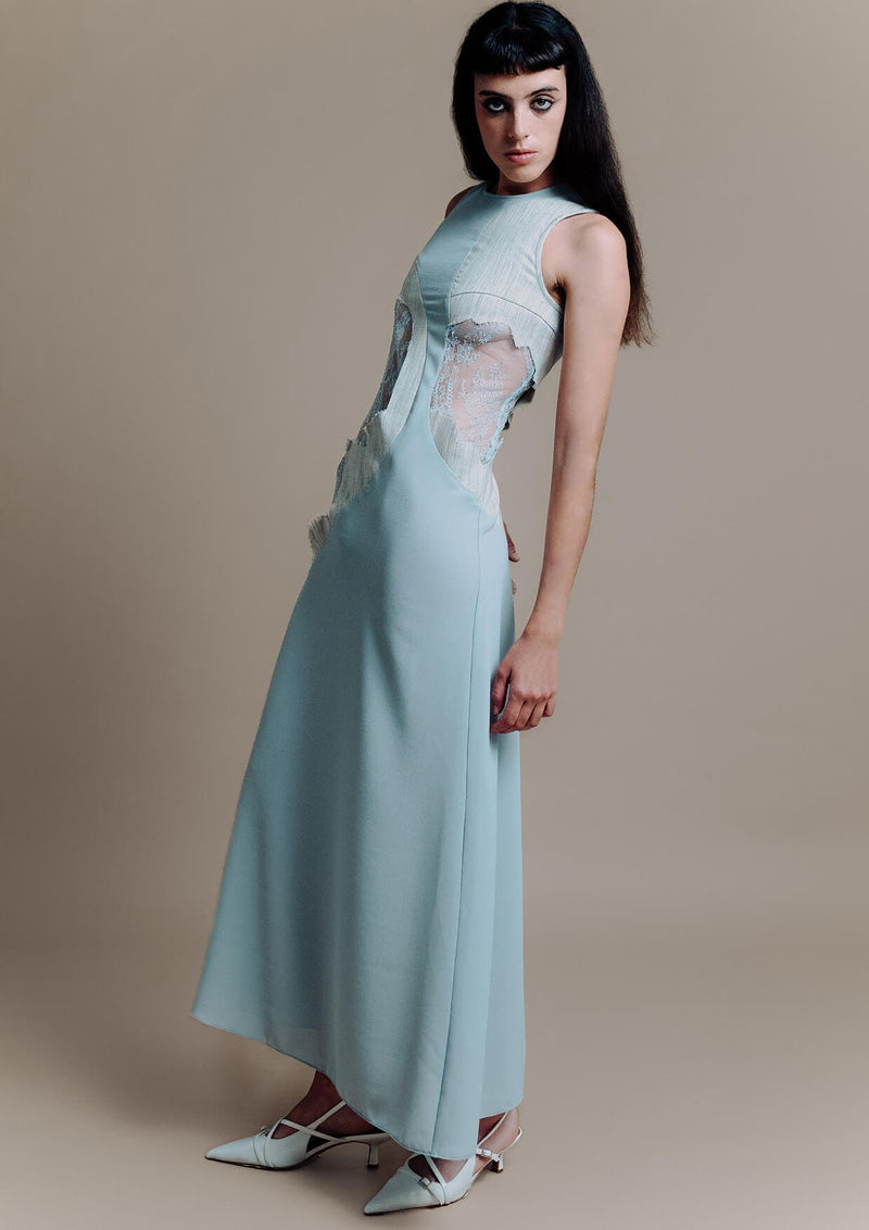 ByVarga - Asymmetric Cut-Out Lace Maxi Dress MADAMVOYAGE ByVarga - Asymmetric Cut-Out Lace Maxi Dress MADAMVOYAGE