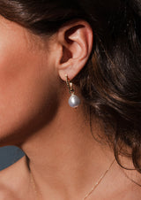Baroque Beaded Hoops Gold Pearl Earrings