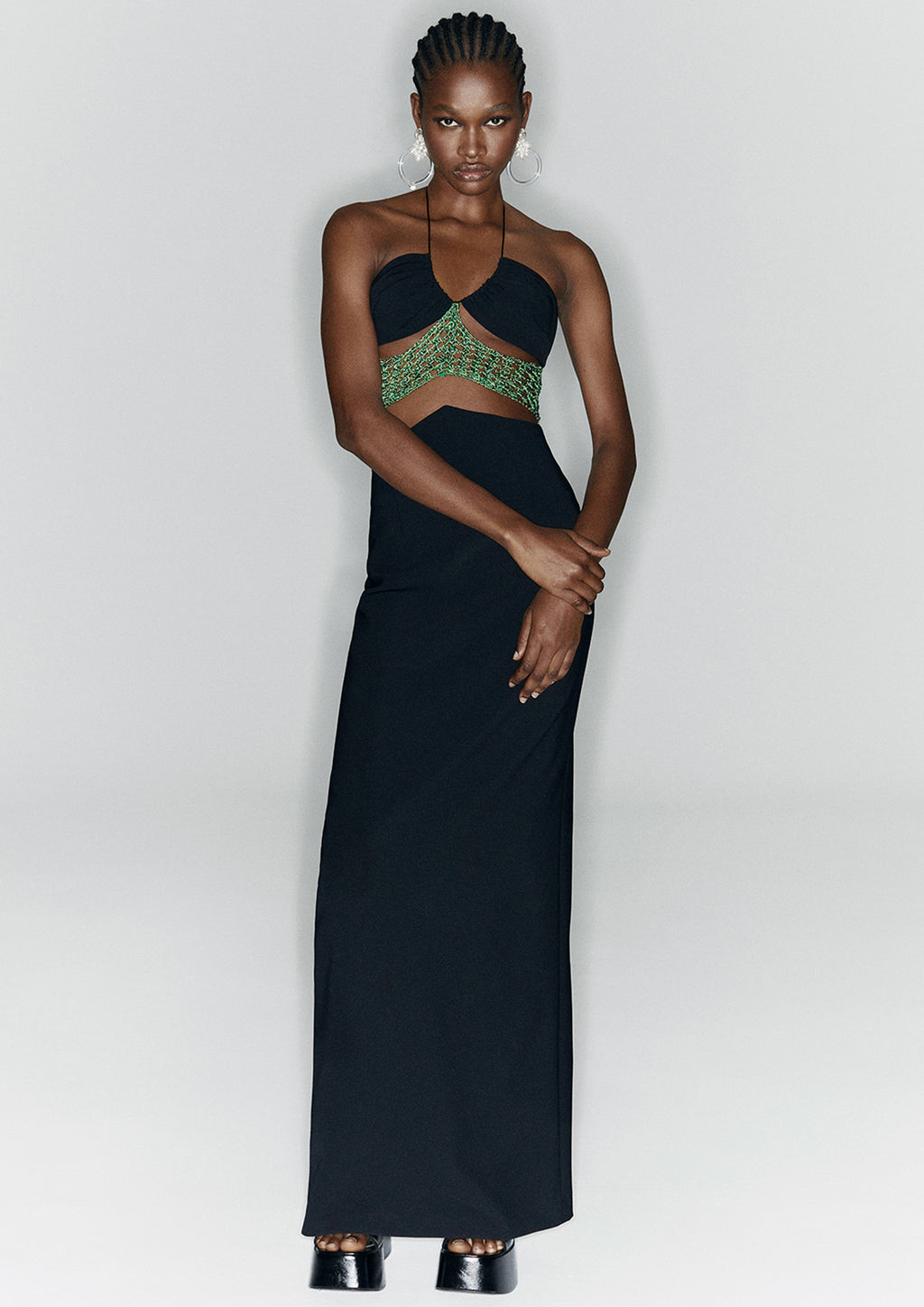 JCPAJARES - Crochet Cut-Out Crepe Maxi Dress MADAMVOYAGE JCPAJARES - Crochet Cut-Out Crepe Maxi Dress MADAMVOYAGE