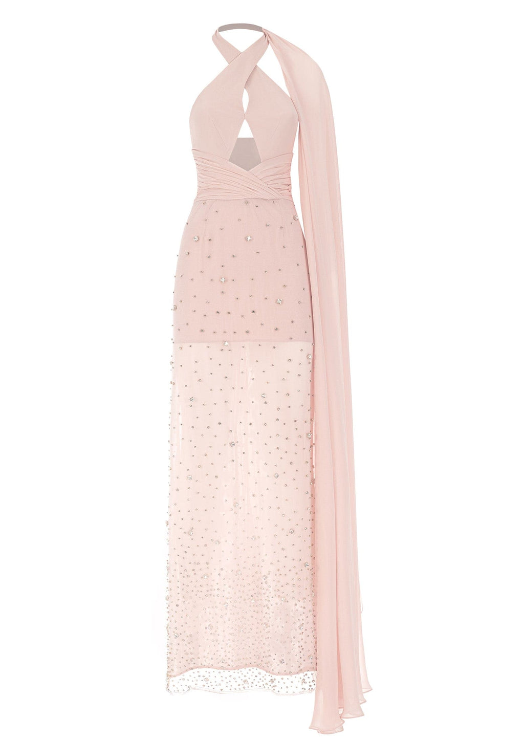 Monika Dimova - Crystal Embellished Asymmetric Silk Maxi Dress MADAMVOYAGE Monika Dimova - Crystal Embellished Asymmetric Silk Maxi Dress MADAMVOYAGE