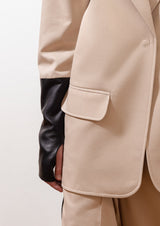 Detachable Collar Cotton-Mix Jacket
