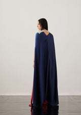 Fringed Full-Length Satin Kaftan