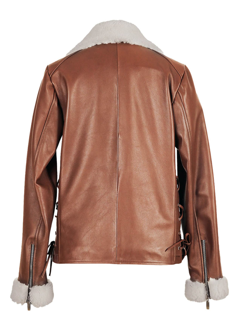  Gaia Shearling Leather Biker Jacket