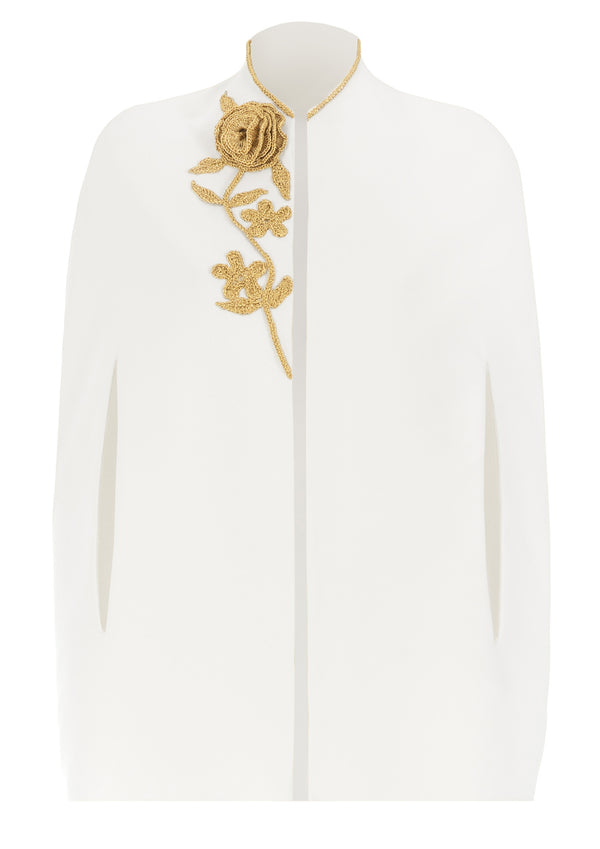 Gold Thread Embroidered Short Cape