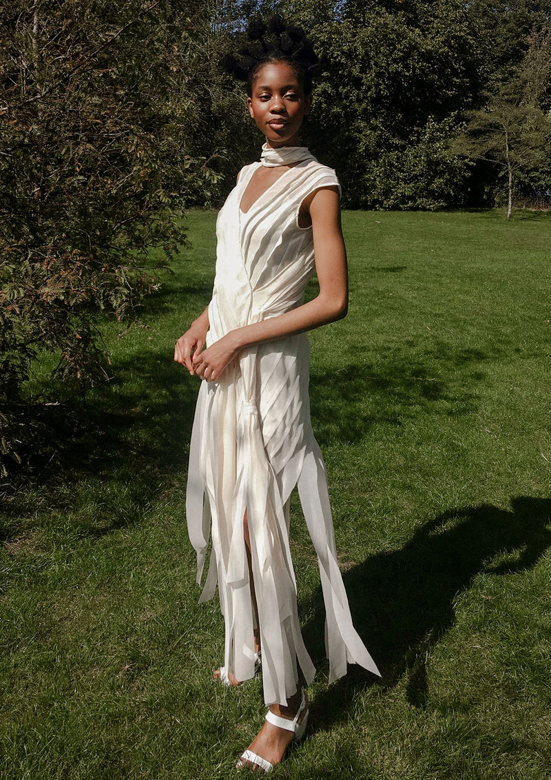 Greta Asymmetric Bias-Cut Dress