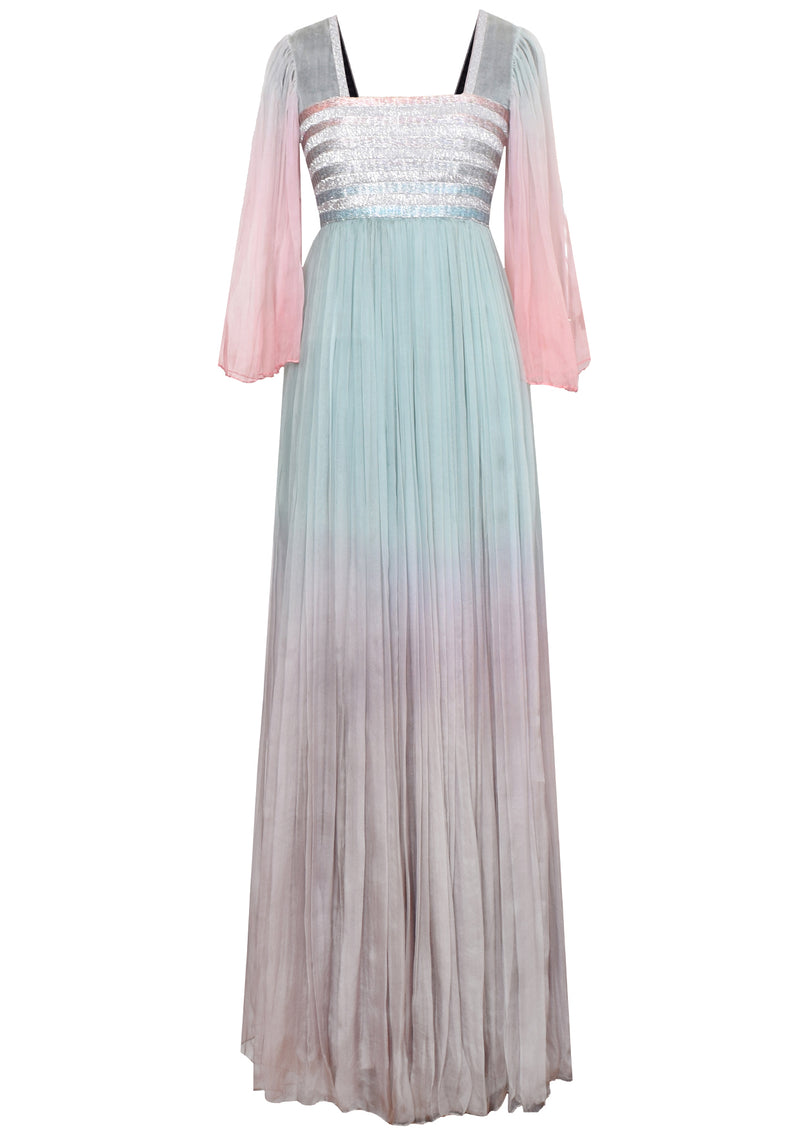 AKHL - Half-Sleeve Silk Organza Maxi Dress MADAMVOYAGE AKHL - Half-Sleeve Silk Organza Maxi Dress MADAMVOYAGE