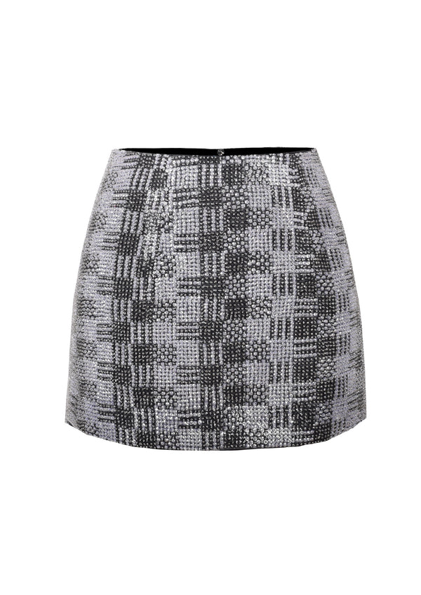 Hand-Embroidered Sequinned Mini Skirt