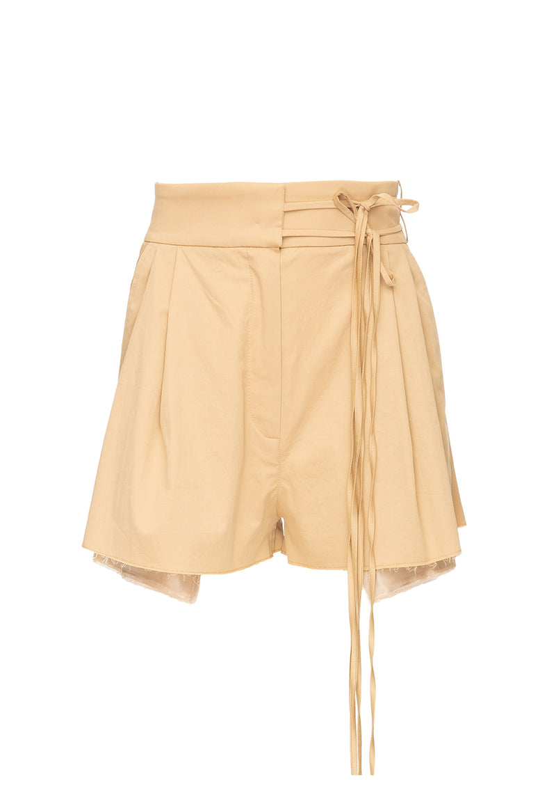 High-Rise Ribbon Cotton Shorts