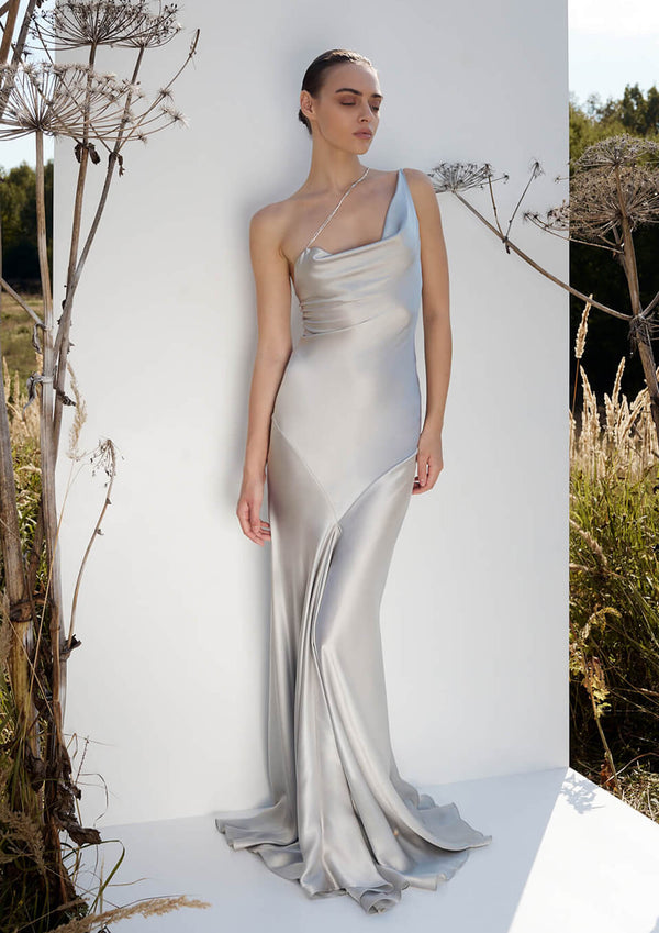 Iris Swarovski Silk Evening Dress