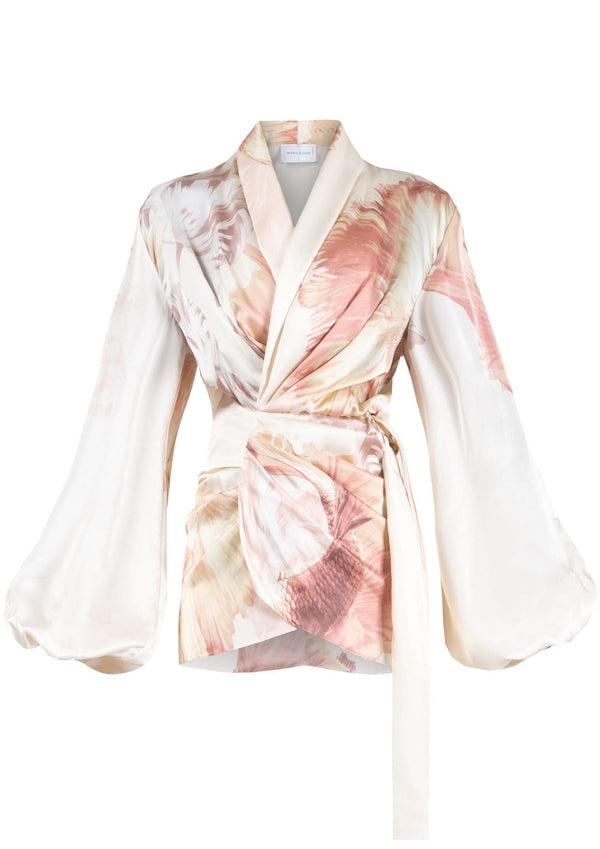 Kimono Sleeve Belted Blouse