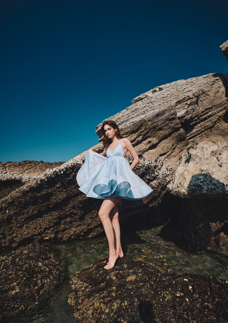 YVON - L'Etoile Du Sud Layered Linen-Silk Mini Dress MADAMVOYAGE YVON - L'Etoile Du Sud Layered Linen-Silk Mini Dress MADAMVOYAGE
