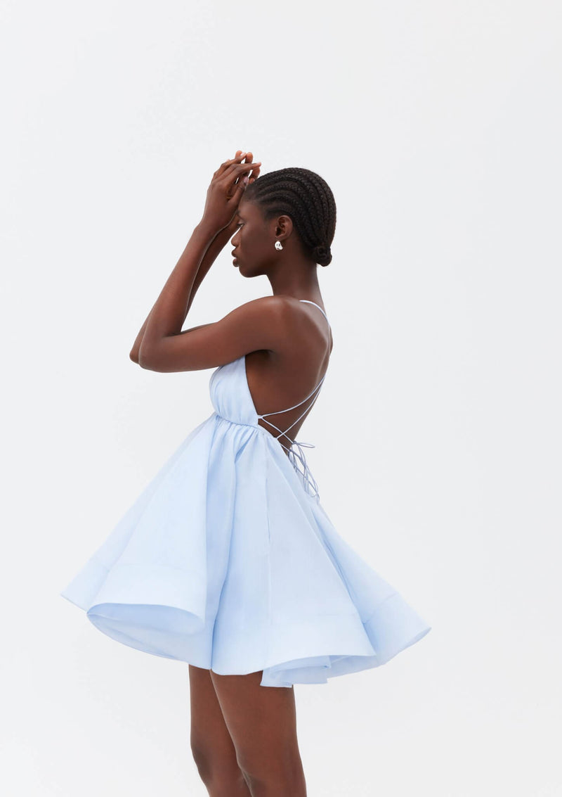 YVON - L'Etoile Du Sud Layered Linen-Silk Mini Dress MADAMVOYAGE YVON - L'Etoile Du Sud Layered Linen-Silk Mini Dress MADAMVOYAGE