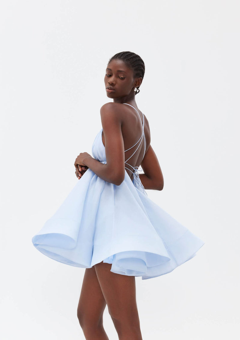YVON - L'Etoile Du Sud Layered Linen-Silk Mini Dress MADAMVOYAGE YVON - L'Etoile Du Sud Layered Linen-Silk Mini Dress MADAMVOYAGE