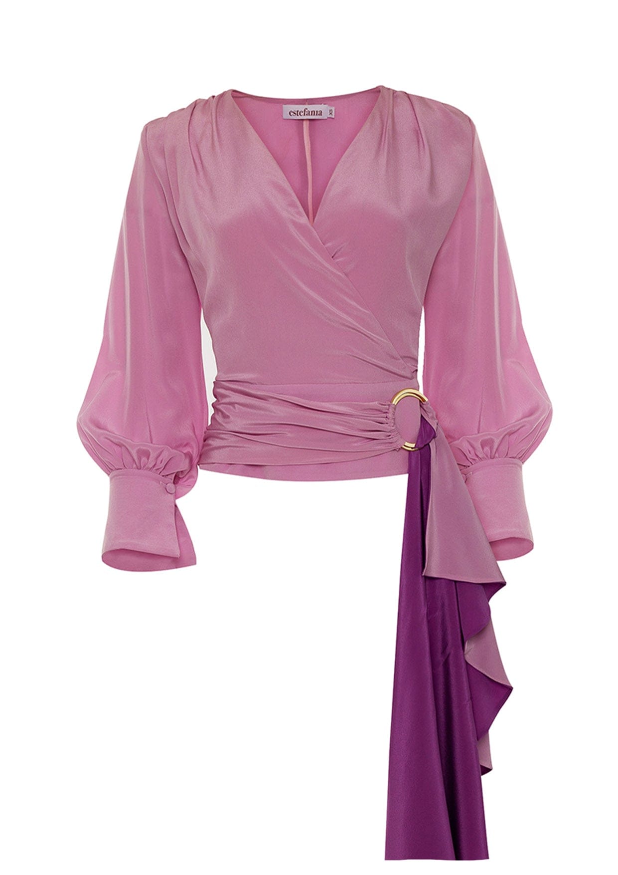 Estefania - Laila Silk Draped Wrap Blouse – MADAMVOYAGE