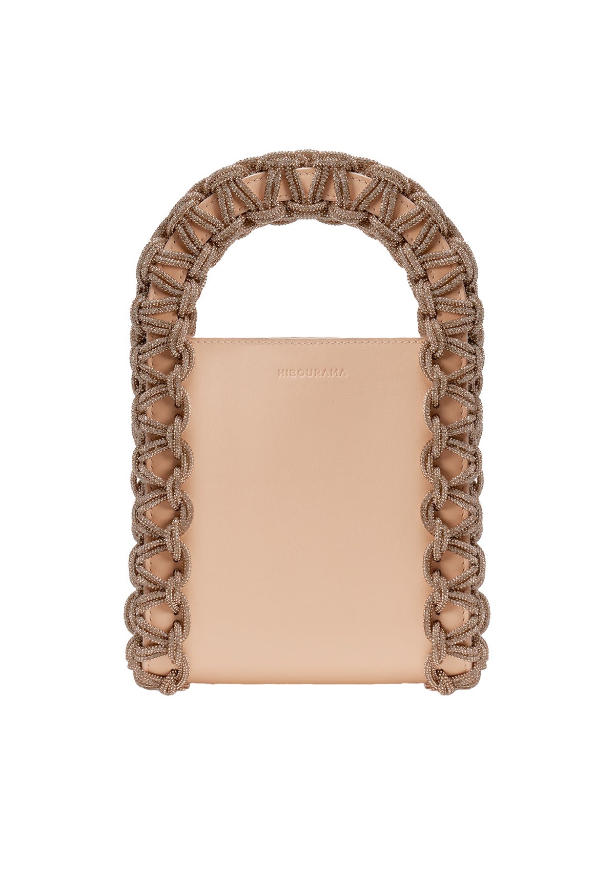 Hibourama - Layla Rectangular Crystal-Studded Woven Handle Handbag