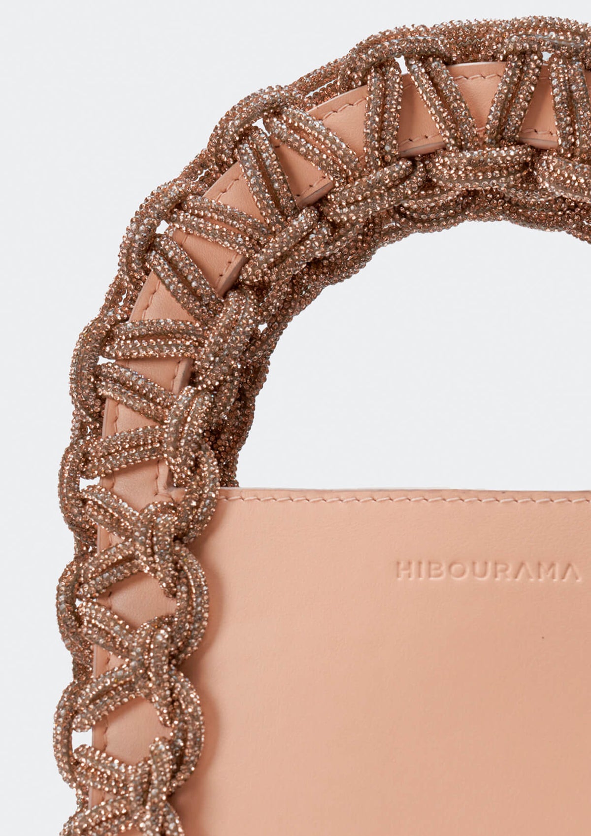 Hibourama - Layla Rectangular Crystal-Studded Woven Handle Handbag