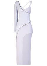 Leila Asymmetric Crystal Gown