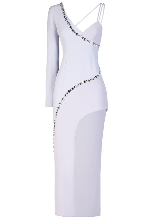 Leila Asymmetric Crystal Gown