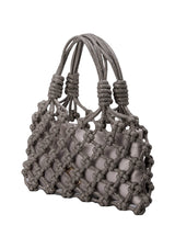 Lola Baguette Crystal-Studded Woven Handbag