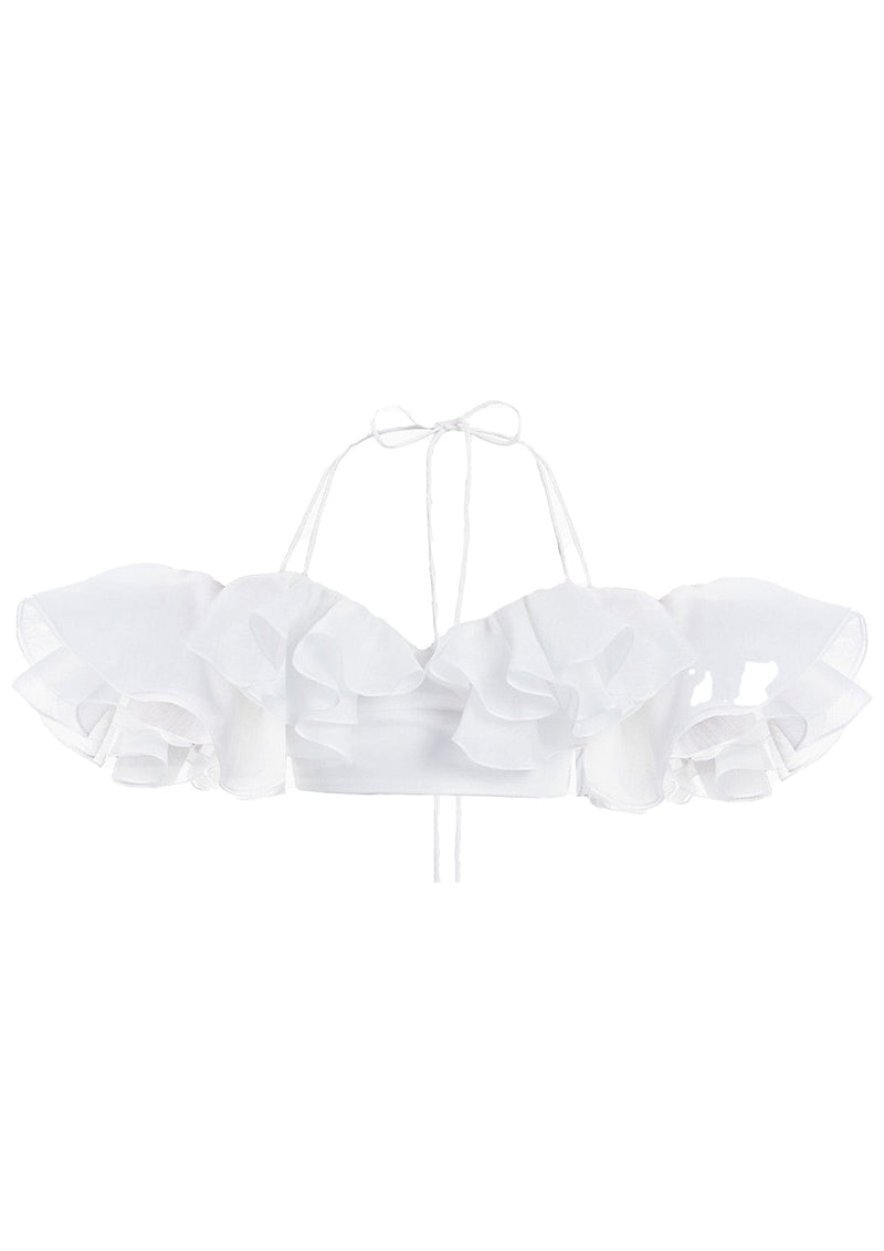 Magnolia Linen-Silk Crop Top