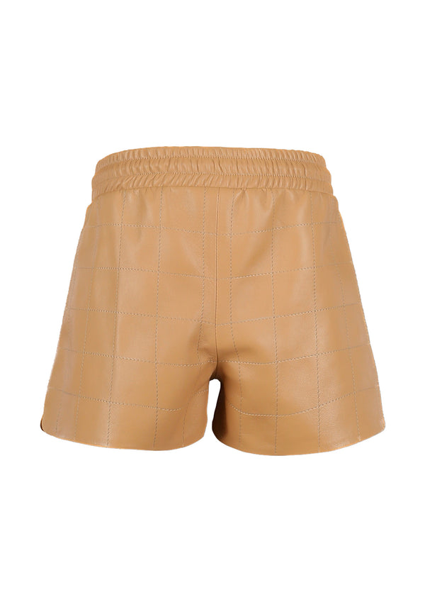 Maple Quilted Leather Shorts