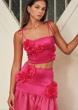 Marigold Floral Silk Maxi Skirt
