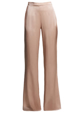 Mila Structured Flared Crepe Satin Trousers