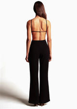 Mila Structured Flared Crepe Trousers