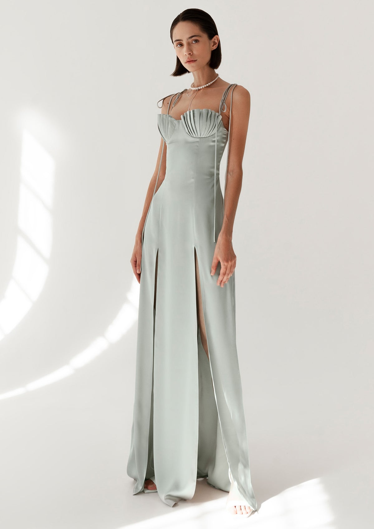 La Musa - Mermaid Satin Corset Maxi Dress – MADAMVOYAGE