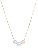 Moon Trinity Gold Pearl Necklace