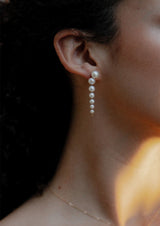 Moonlight Pearl Gold Drop Earrings