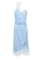 Multi-Tie Lace Silk Midi Dress