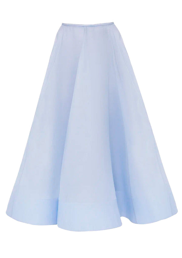Myosotis Linen-Silk Midi Skirt