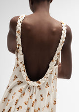 Open Back Cotton Ruffled Maxi Dress