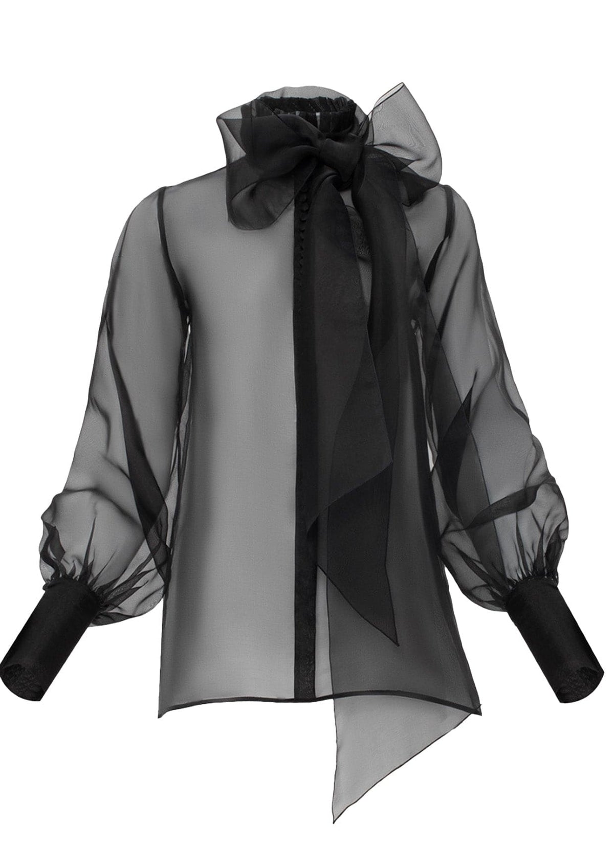 Prada Sheer Organza Pleated Blouse - Bergdorf Goodman