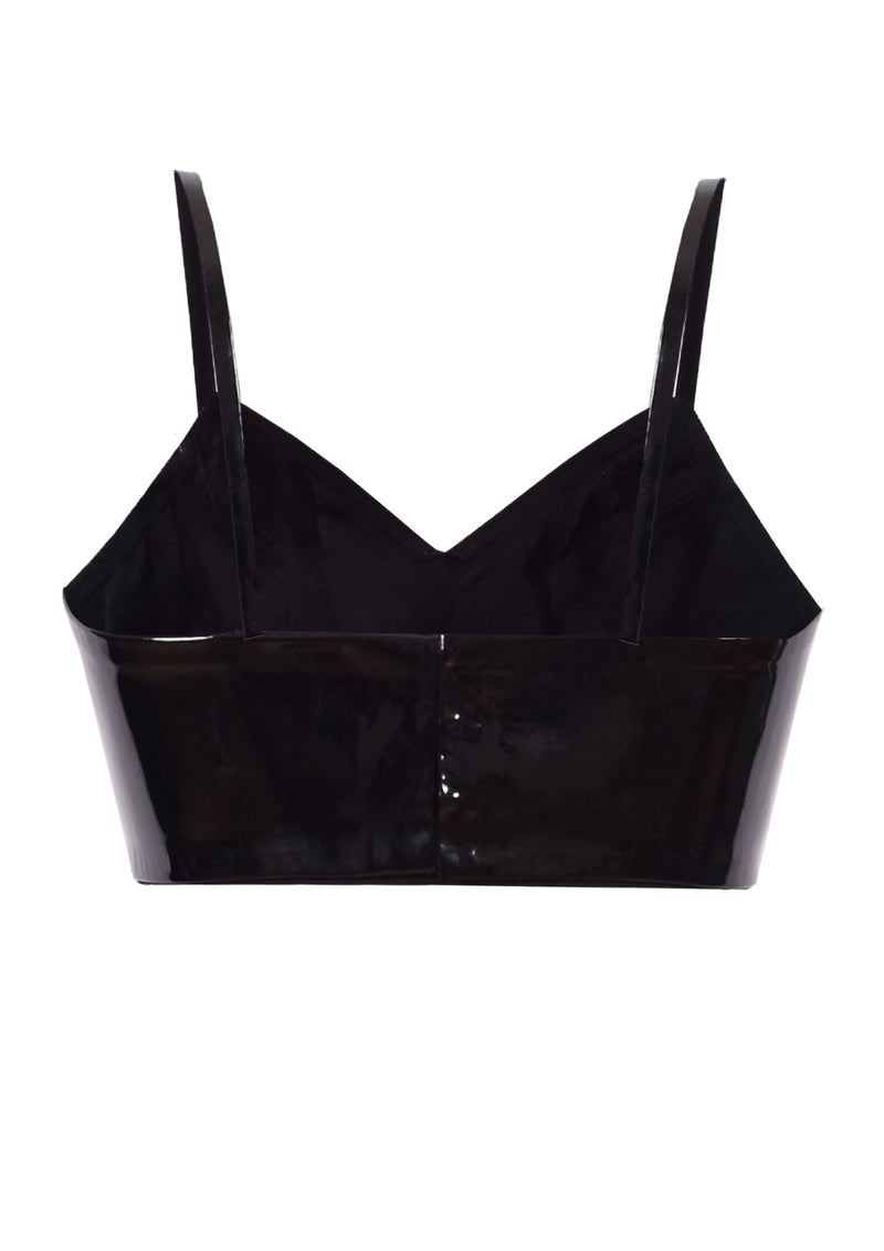 Patent Faux Leather Crop Top