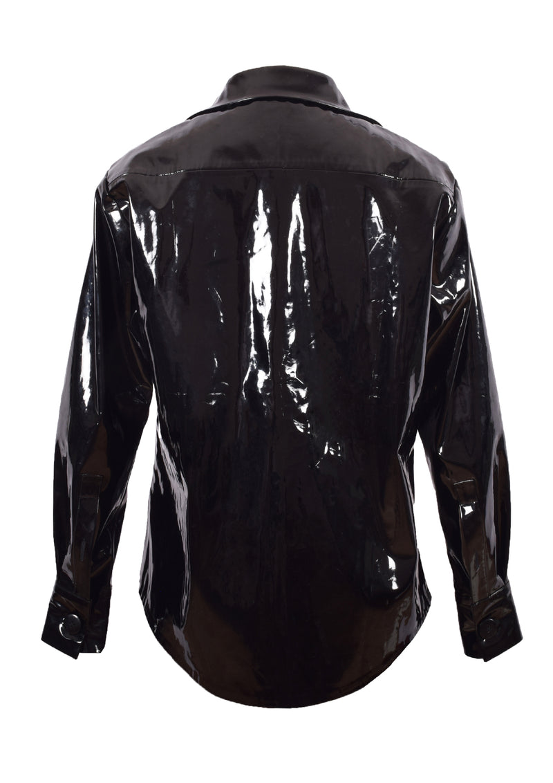 Patent Faux Leather Shirt