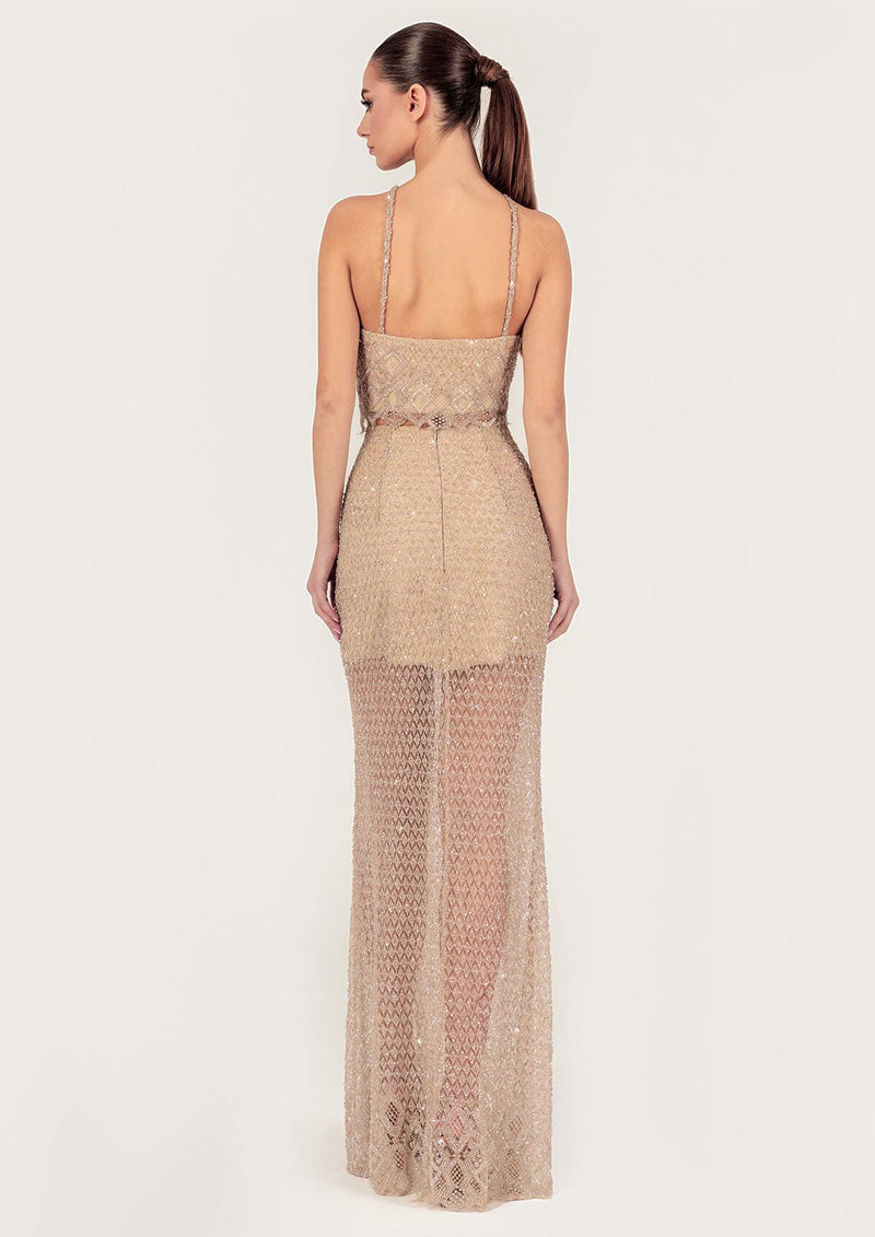 lace crop top over dress Lace crop top and lace skirt
