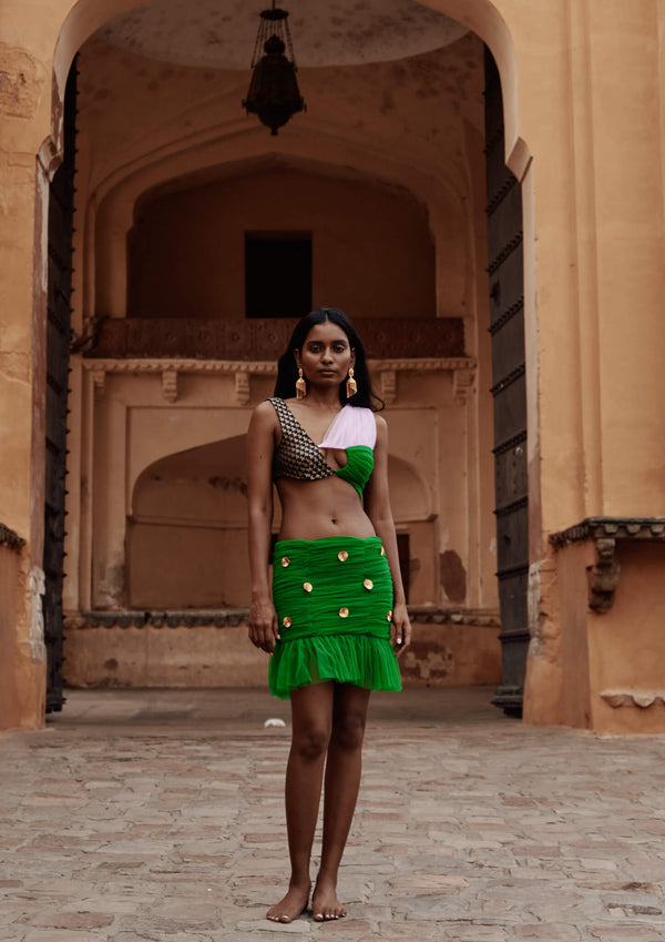 Ruched Bijiya Mini Skirt