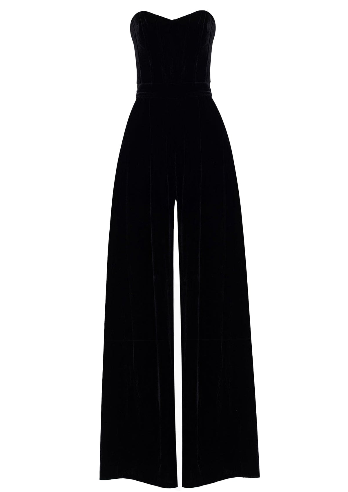 YVON - Rudbeckia Noir Off-Shoulder Corset Silk-Mix Jumpsuit