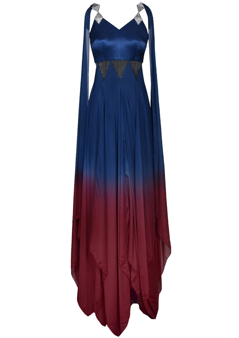 AKHL - Sequin Straps Bias Cut Chiffon Maxi Dress MADAMVOYAGE AKHL - Sequin Straps Bias Cut Chiffon Maxi Dress MADAMVOYAGE