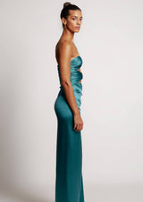 Sirena Cut-Out Silk Maxi Dress